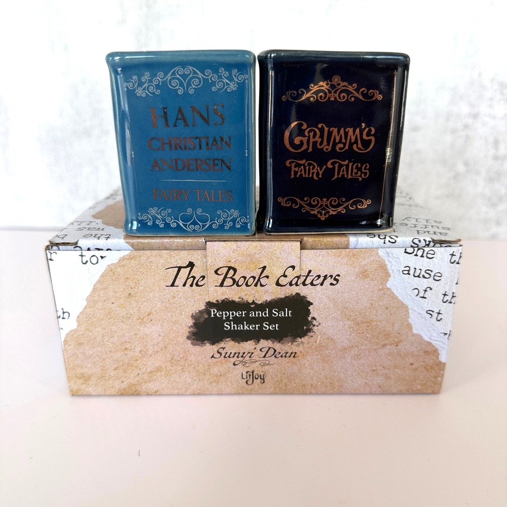 LitJoy The Book Eaters Salt Pepper Shakers Grimm Andersen Fairy Tales Bookish